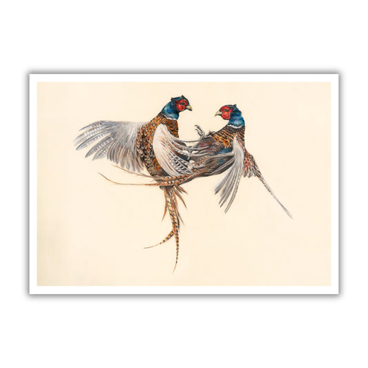 "Fighting Pheasants" Signed Limited Edition Giclée Print